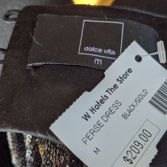 NWT Sequin Black/Gold Mini Dress, amazing for an event, Holidays and New Year - Picture 9 of 11